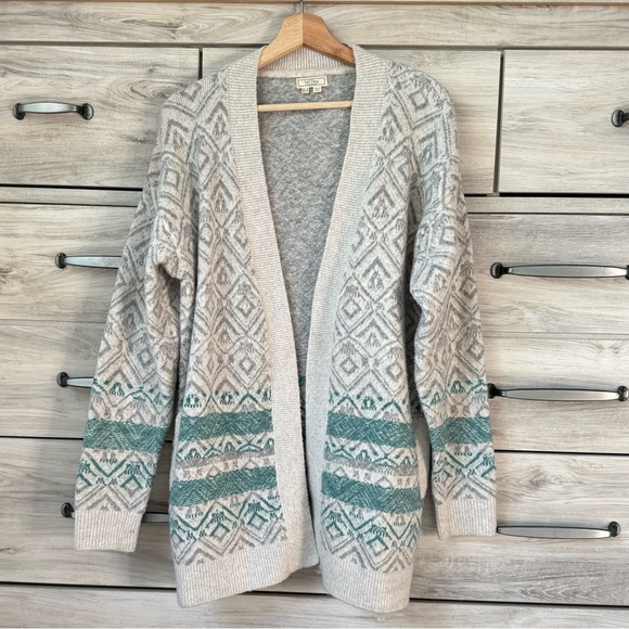 Fat Face Josie Cardigan Turquoise, Gray and White US size 6 - Picture 2 of 16